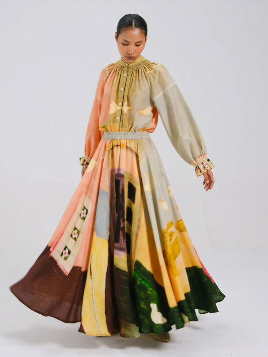 UMBRELLA SKIRT - MORNING COFFEE MULTI