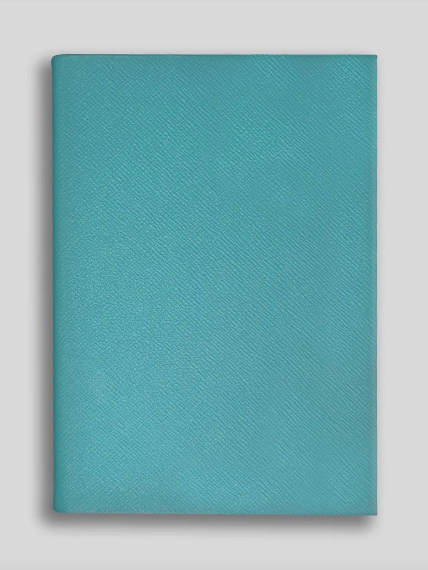 Teal notebook on a light gray background