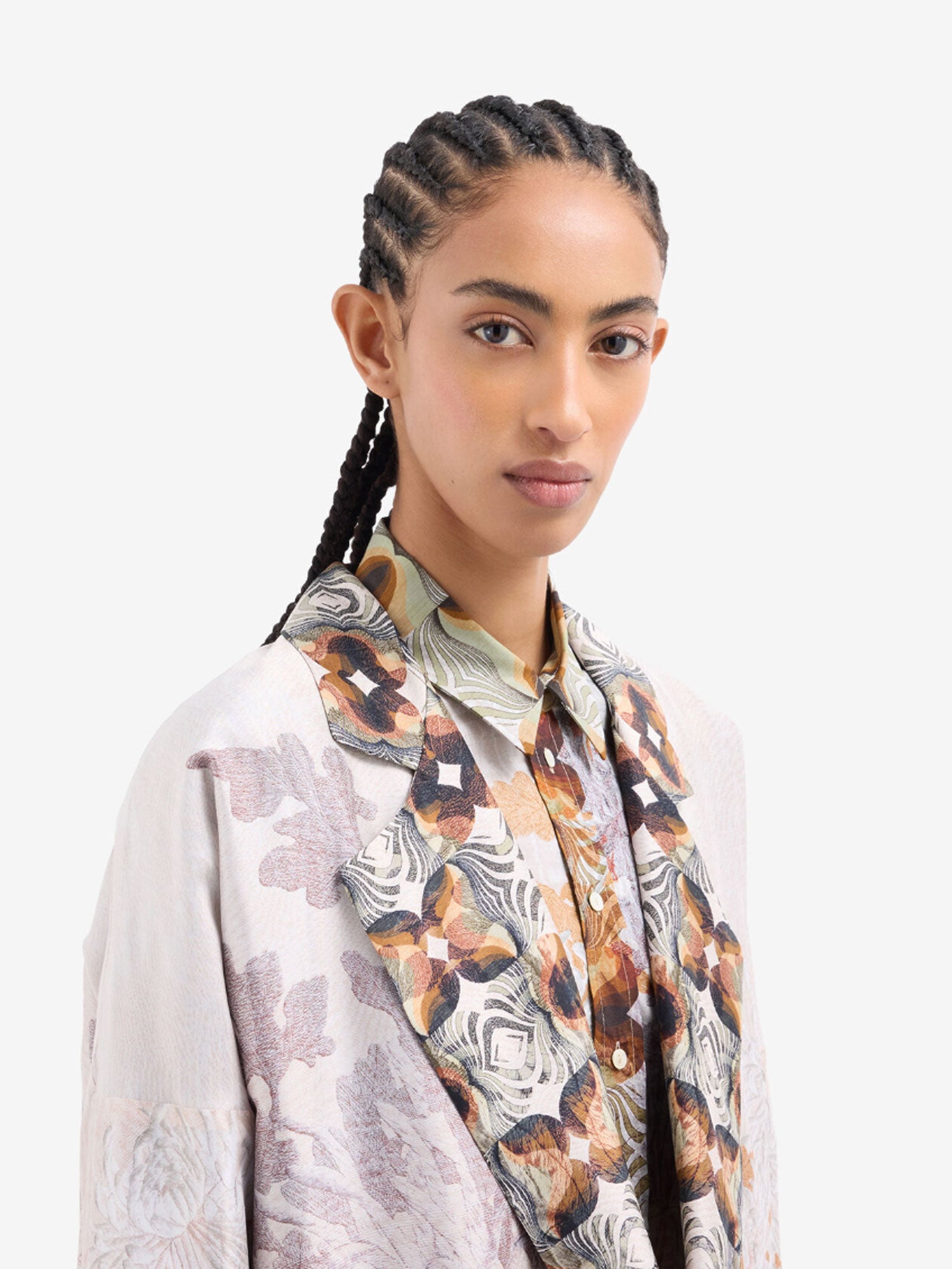 ENTHO LONG JACKET FLORAL BEIGE MULTI02