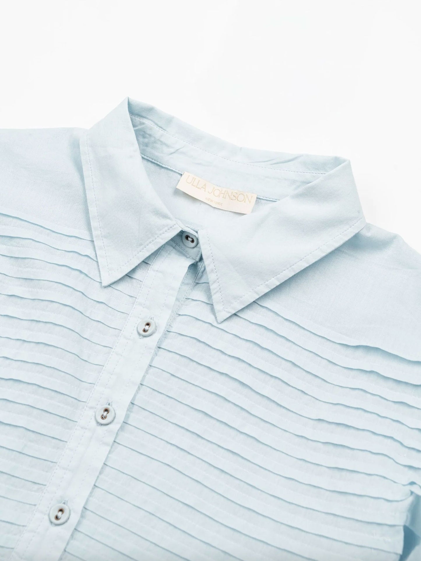 CHEMISE PLISSÉE CORDELIA SS BLEU CLAIR
