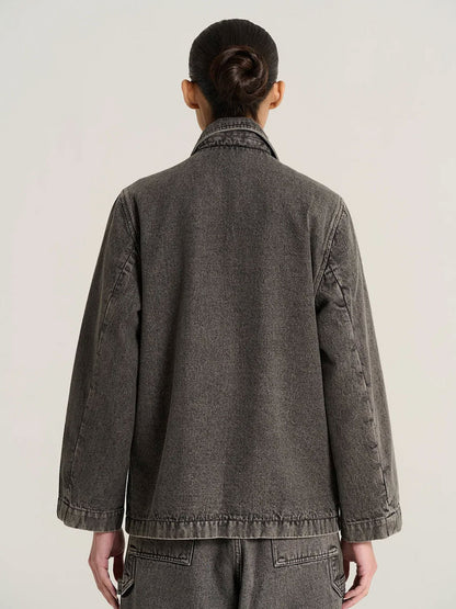 EMILE EMBELLISED JACKET GREY DENIM