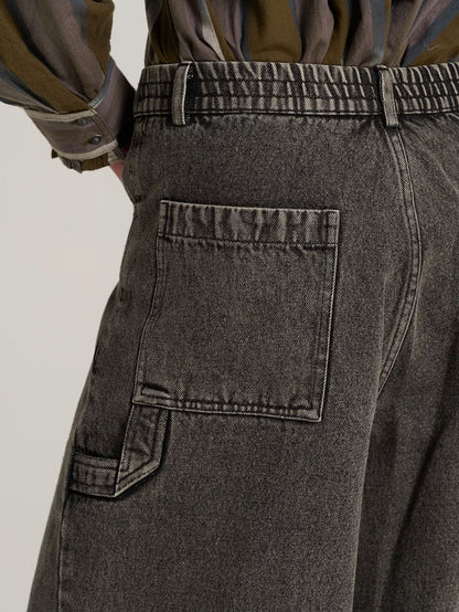 GREY DENIM COMPACT PANTS GREY DENIM