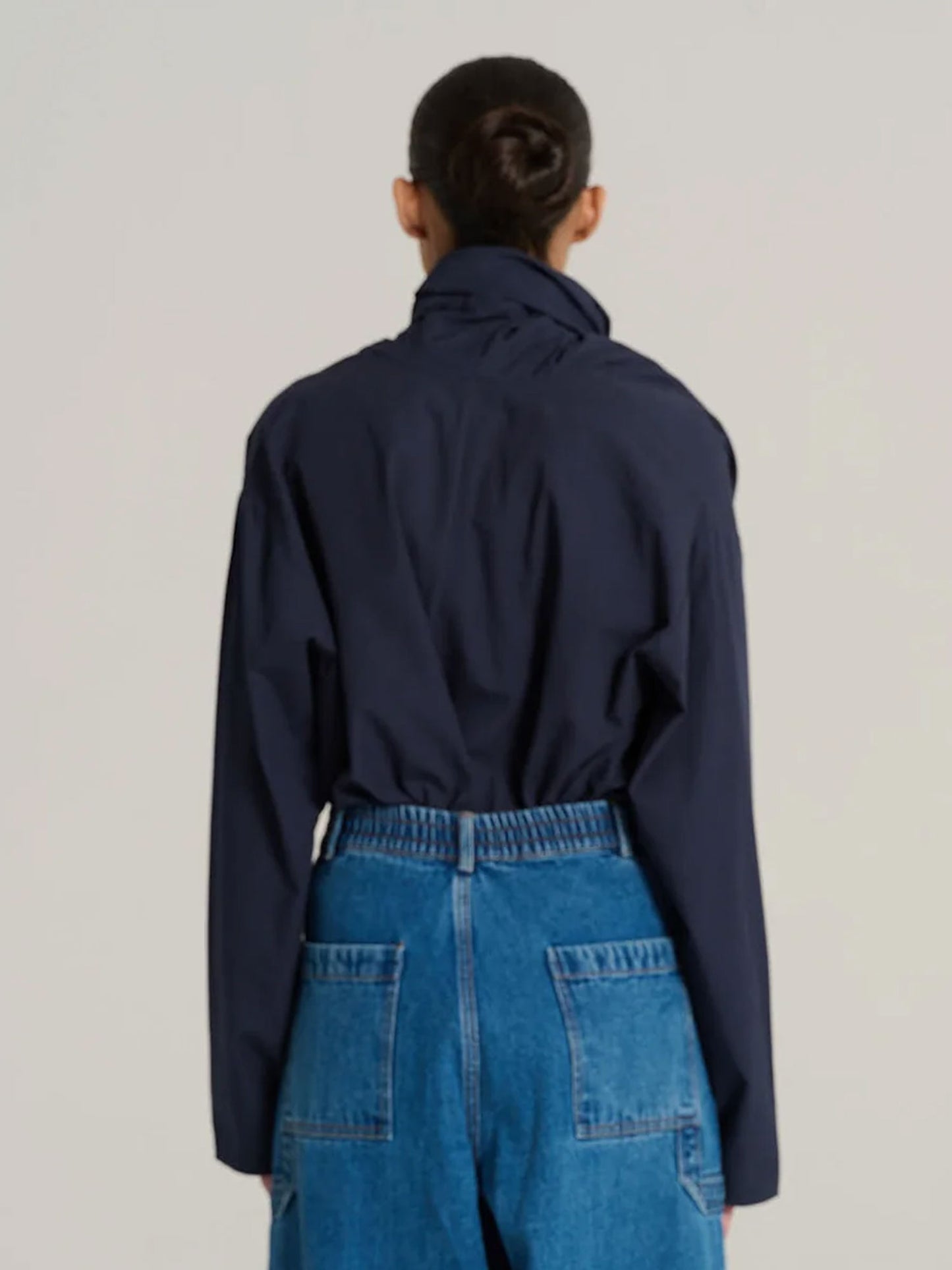 MARCEL BLOUSE WITH NECK TIE NAVY