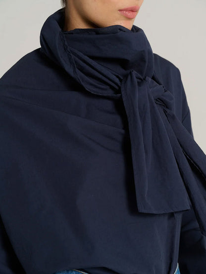MARCEL BLOUSE WITH NECK TIE NAVY