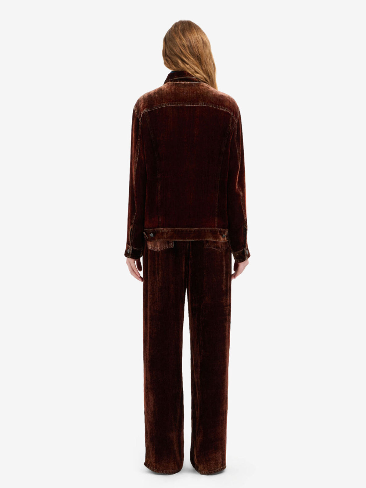KANDOX VELVET PRINTED DENIM JACKET COPPER BROWN