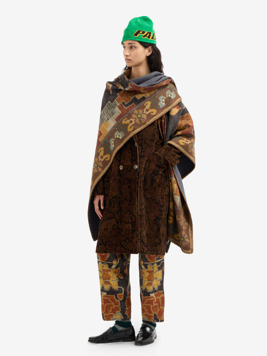 PANCAKE REVERSIBLE PONCHO CAPE ABSTRUCT