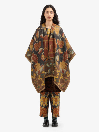 PANCAKE REVERSIBLE PONCHO CAPE ABSTRUCT
