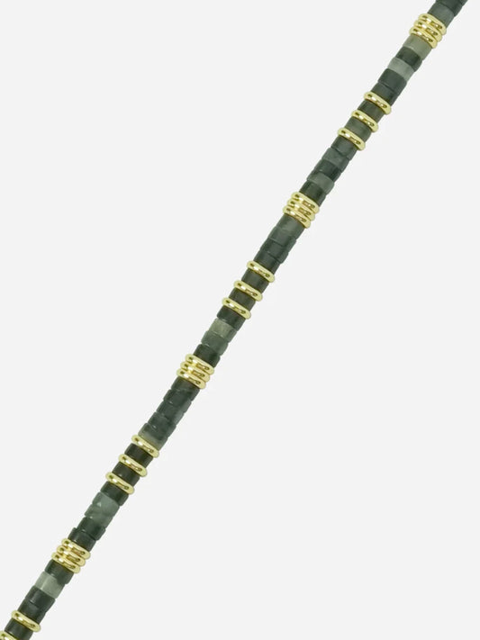 KANAN PHONE CHAIN SEMI PRECIOUS DARK GREEN GOLD - 120CM