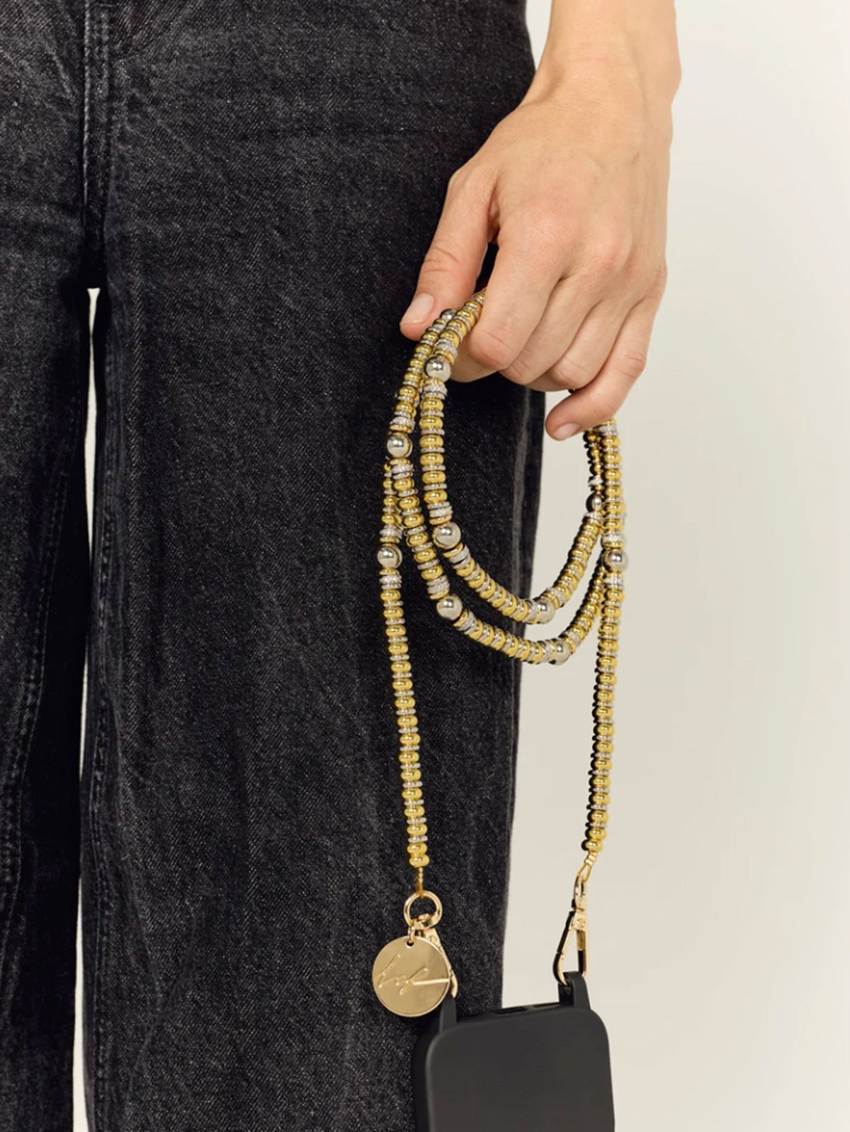 TALI PHONE CHAIN GOLD SILVER - 120CM