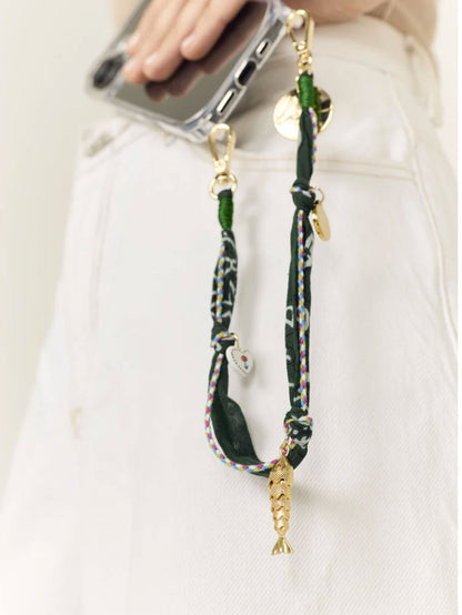 LAIA PHONE CHAIN CHARMS VERT - 40CM