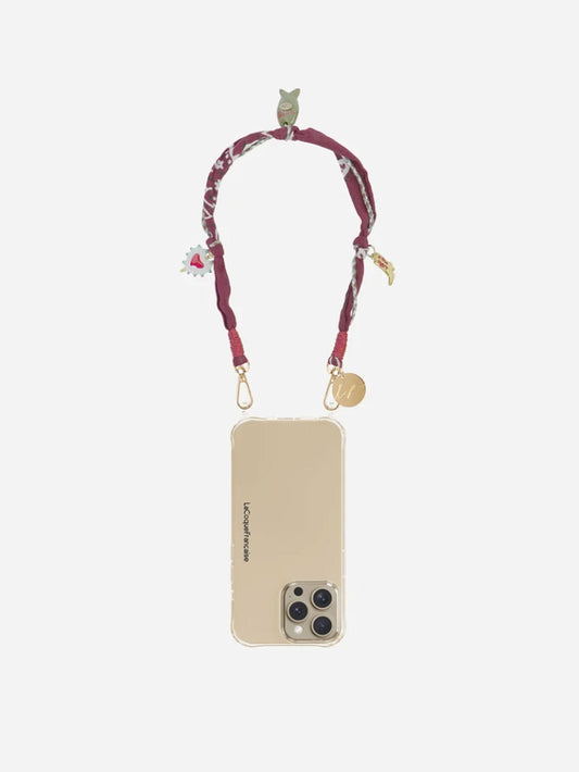 LAIA PHONE CHAIN CHARMS BORDEAUX - 40CM