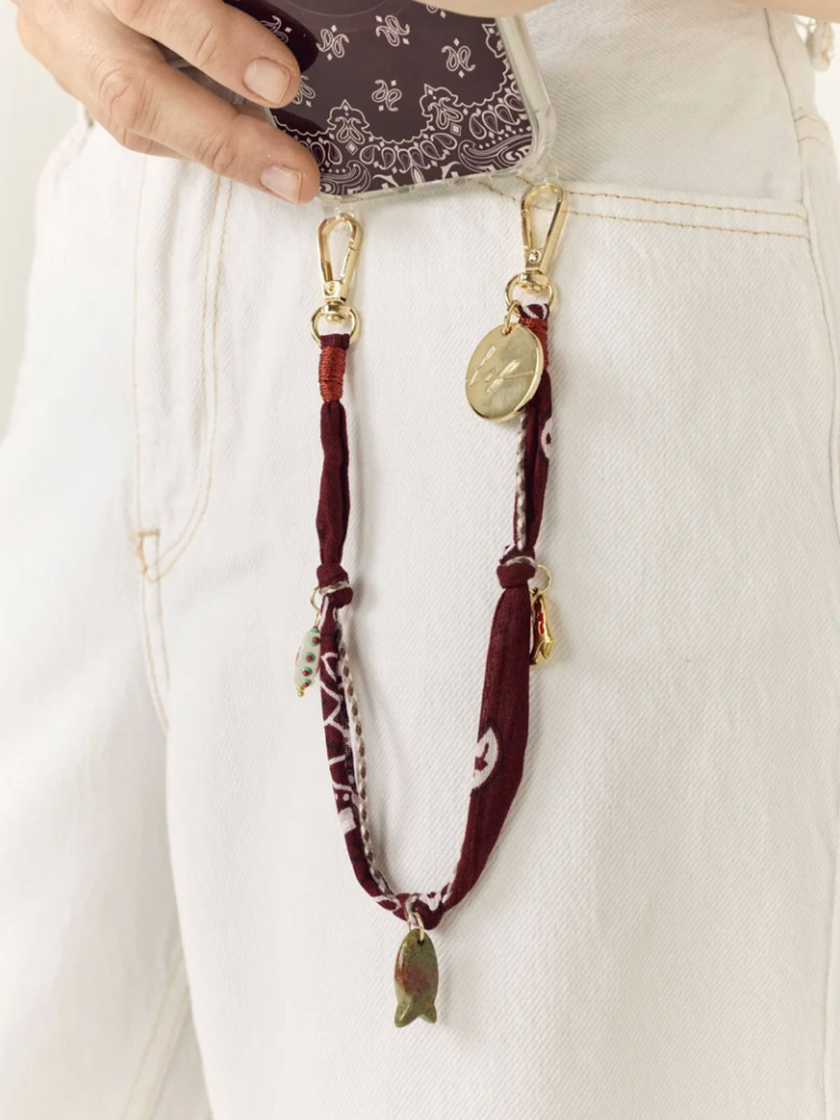 LAIA PHONE CHAIN CHARMS BORDEAUX - 40CM