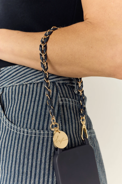 LOU PHONE CHAIN NAVY GOLD - 40CM
