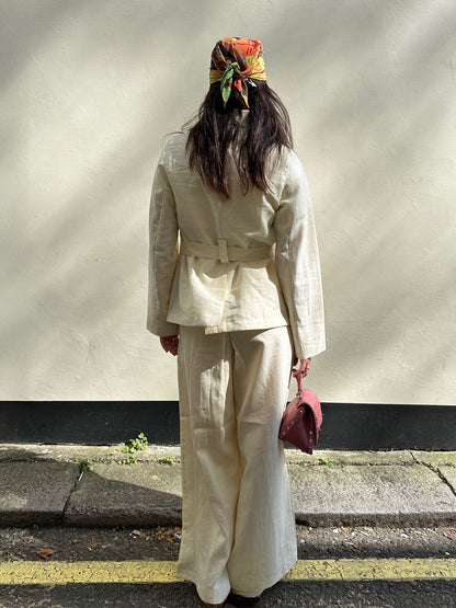 WIDE LEG TROUSERS ECRU