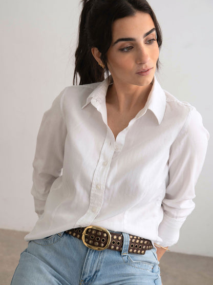 BOWIE BELT ALL OVER STUDDS - BROWN