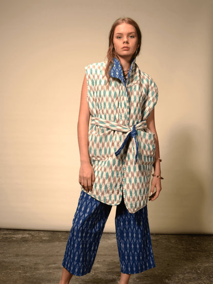 IKAT REVERSIBLE VEST MULTI BLUE