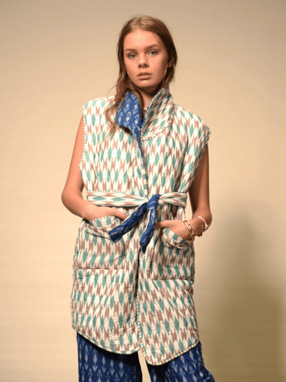 IKAT REVERSIBLE VEST MULTI BLUE