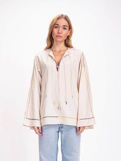 PONDICHERRY BLOUSE NATURAL COTTON