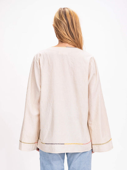 PONDICHERRY BLOUSE NATURAL COTTON