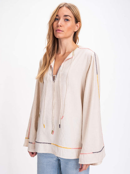 PONDICHERRY BLOUSE NATURAL COTTON