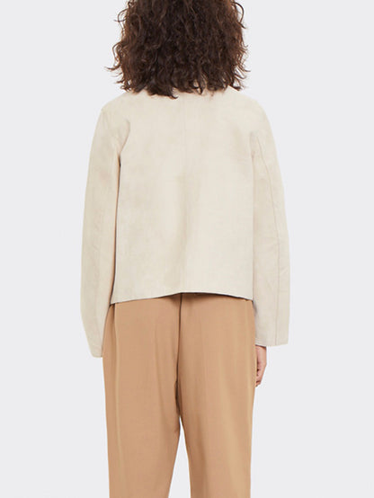CREAM SUEDE JACKET