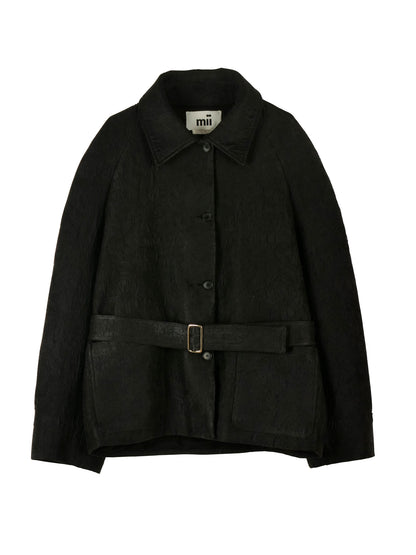 CATHISU JKT SILK EMBROIDERED BLACK SILK