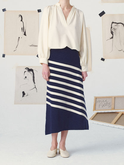 CLAUDIA WOOL SHIRT VNECK OFF WHITE