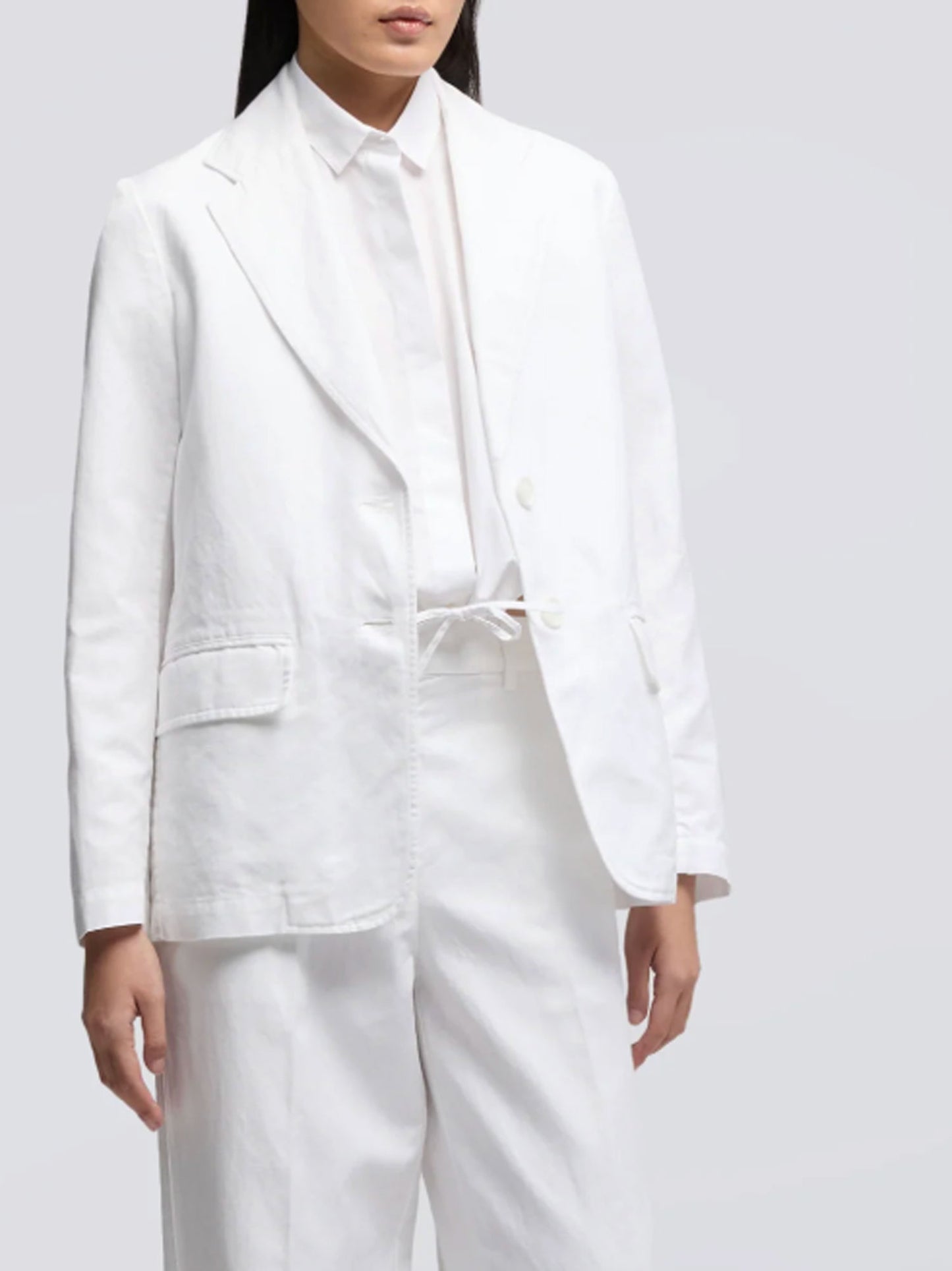 GIACCA WHITE COT/LIN JACKET WHITE