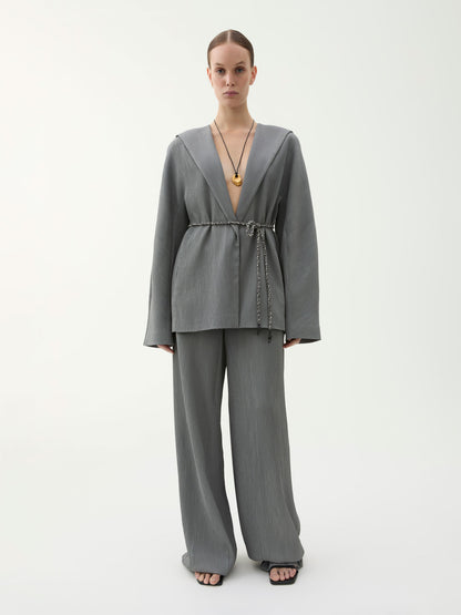 STEVIE PLISSÉ TROUSER GREY