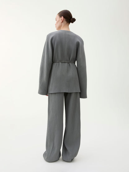 PAM PLISSÉ JACKET GREY