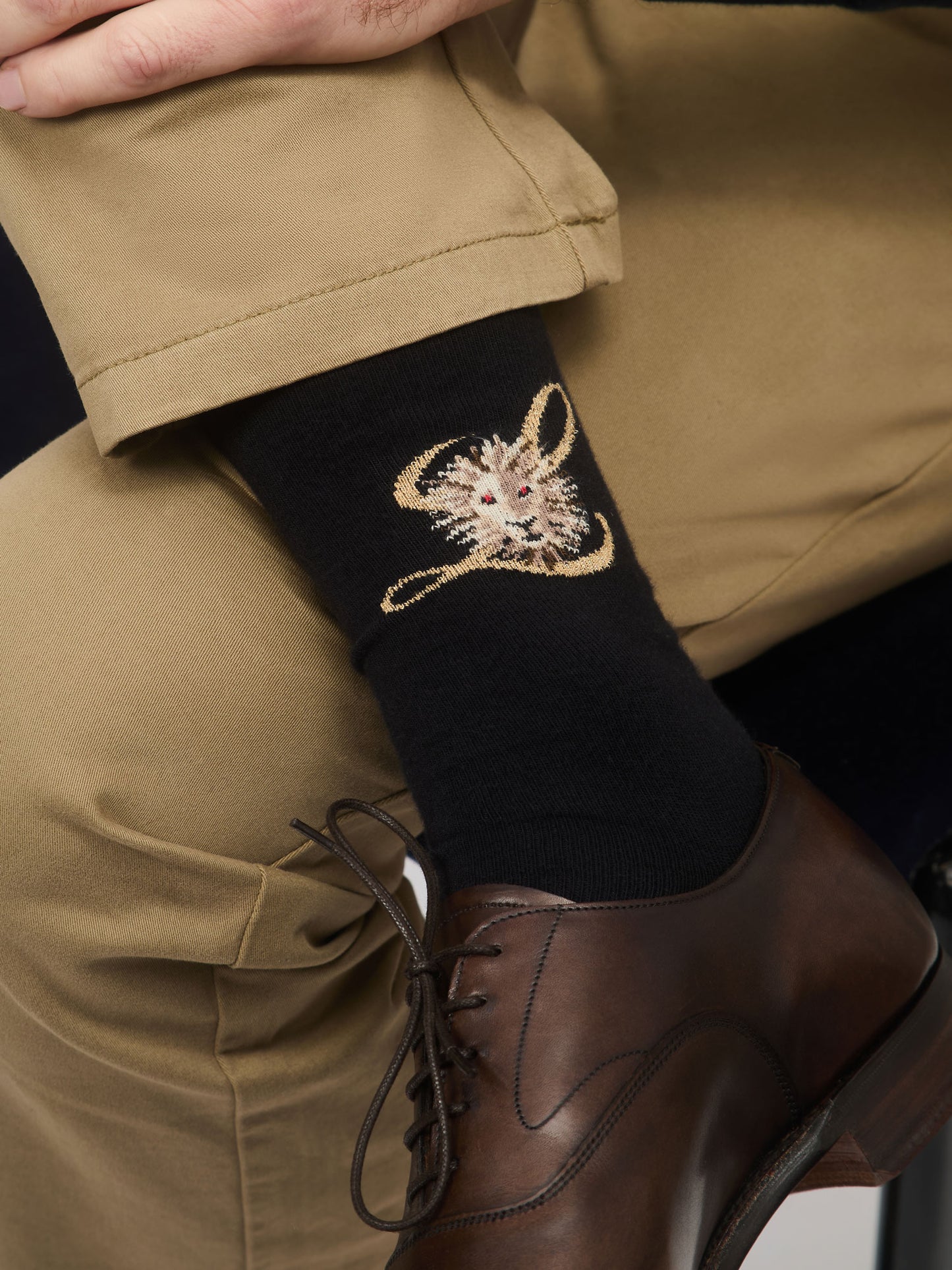 LION LOGO SOCKS BLACK