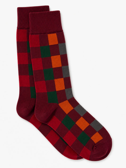 CHAUSSETTES ARLEQUIN ROUGE MÛR