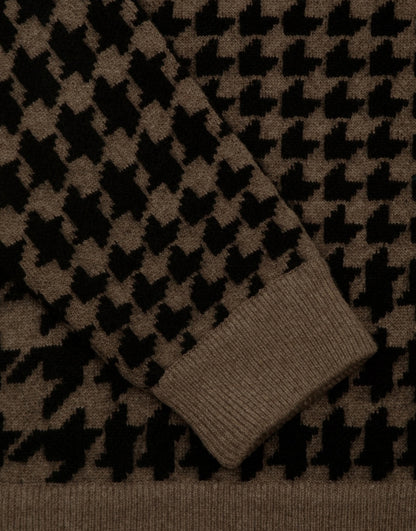JOSH HOUNDSTOOTH KNIT BLACK TAUPE