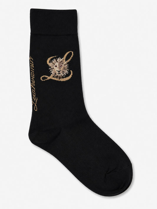CHAUSSETTES NOIRES LOGO LION