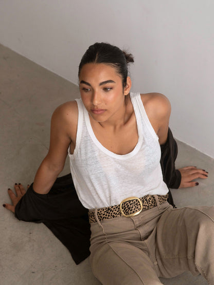 SAMBURU LEOPARD BELT BLACK BEIGE