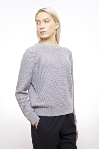 Jessie Honeycomb Cashmere Sweater - Grey