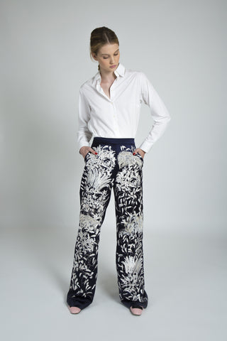 Erika Silk Embroidered Trousers