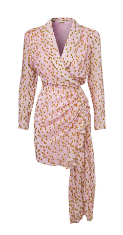Devoré Mini Dress Pink/Gold