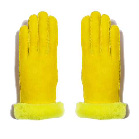 Shearling Neon Glove - Yellow