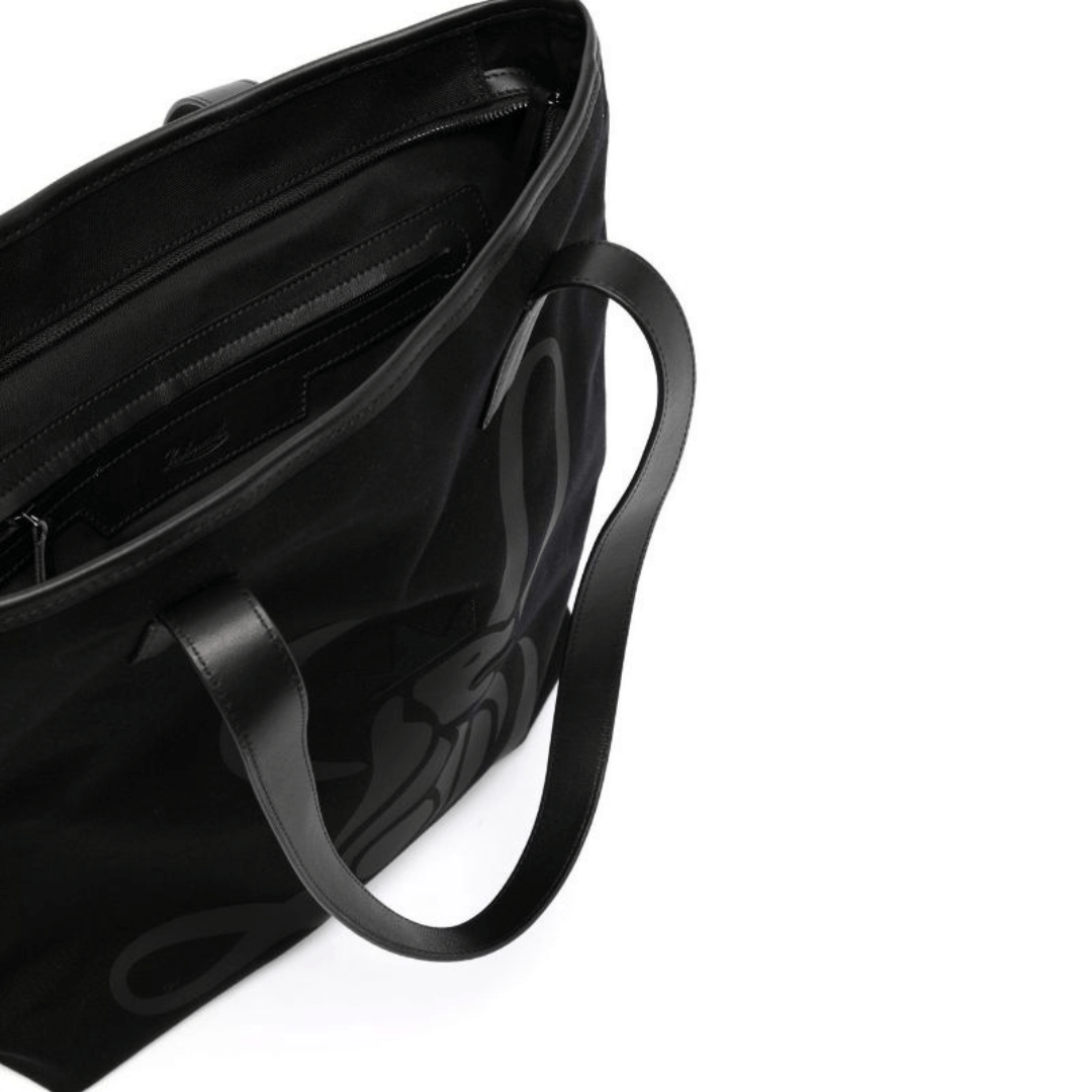 Canvas Lion Shopper - Black