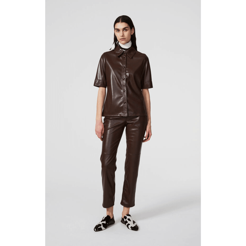DEVY LEATHER TOP CHOCOLATE