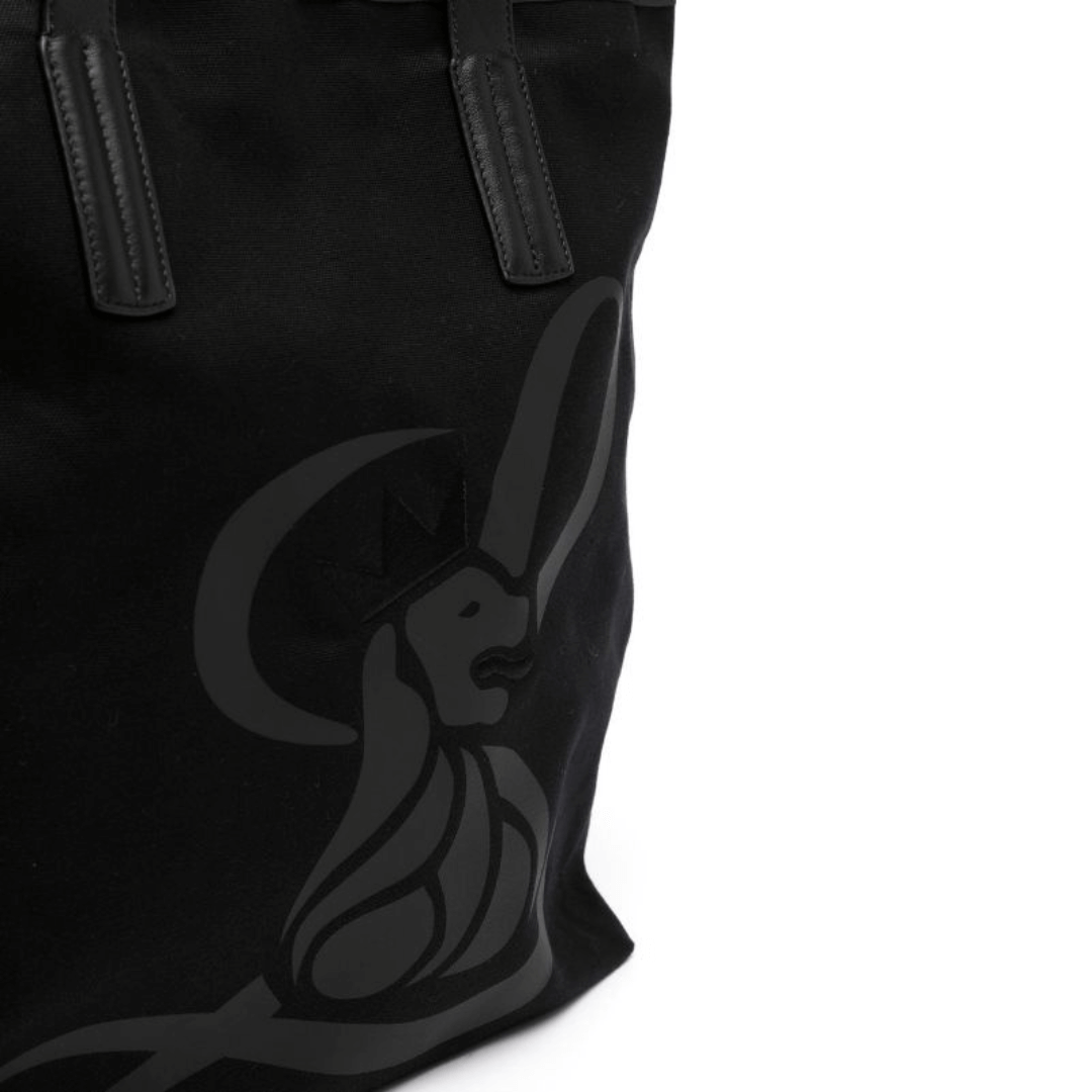 Canvas Lion Shopper - Black