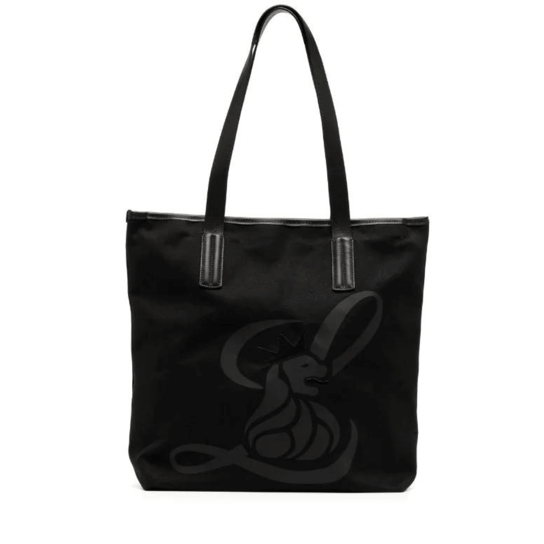 Canvas Lion Shopper - Black