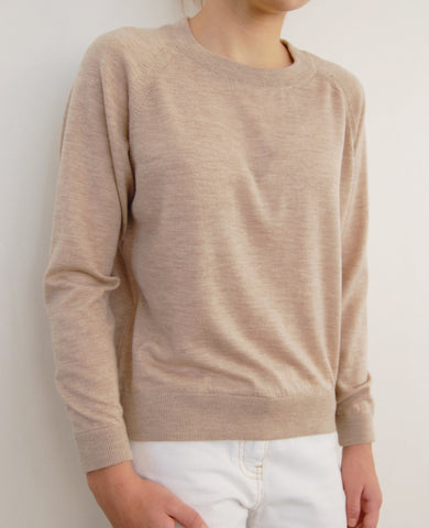 Phoebe Fine Knit Raglan Sweater - Oatmeal