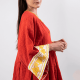 SYLVA GRAPE LEAVES DRESS RED