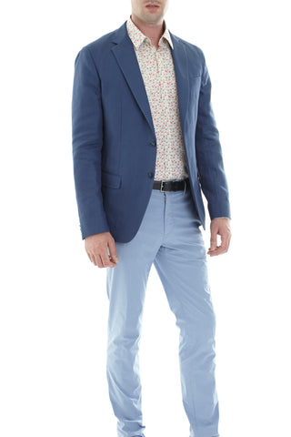 Blue unlined single breasted Jacket