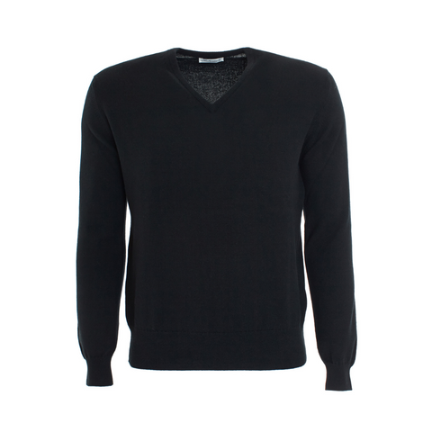 Cashmere Vee Neck Sweater - Black