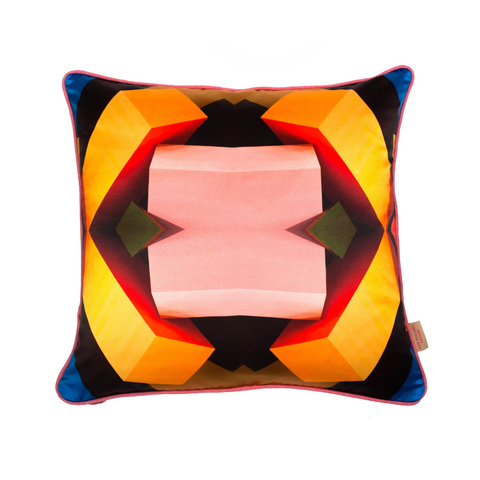 Pink In The Middle Silk Cotton Square Cushion