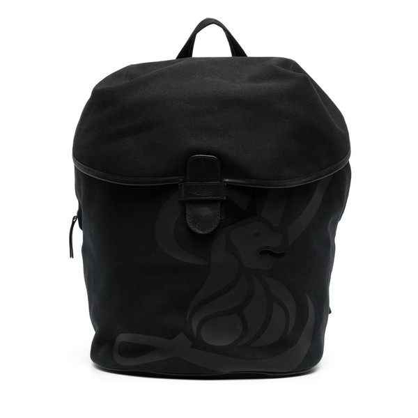 Leathersmith of London CANVAS LION BACKPACK BLACK