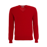 Cashmere Vee Neck Sweater - Cardinal